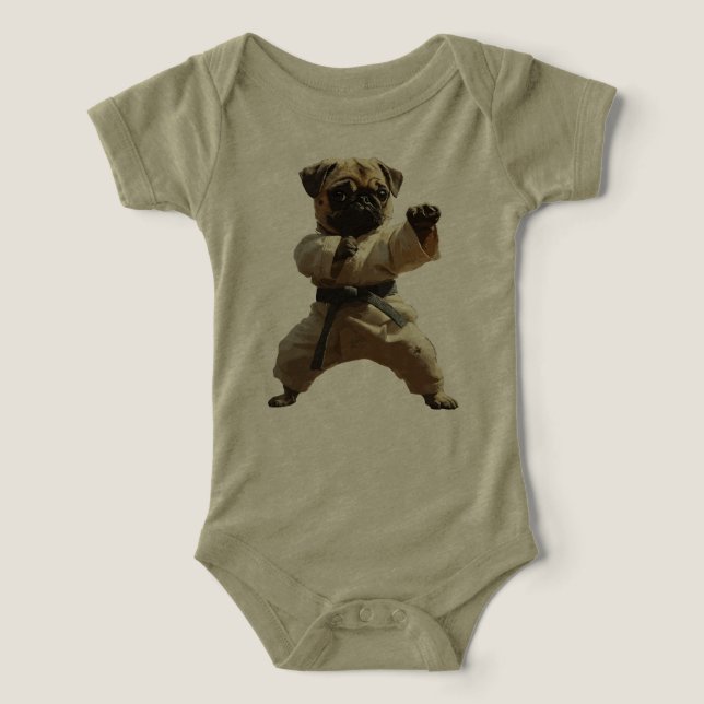 Mops Karate Schule (Design Vorderseite)