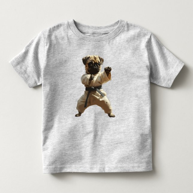 Mops Karate Schule Kleinkind T-shirt (Vorderseite)