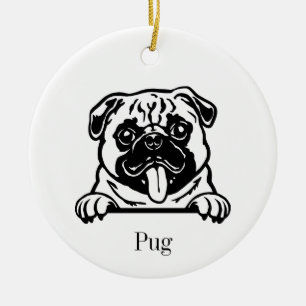 Mops Keramik Ornament