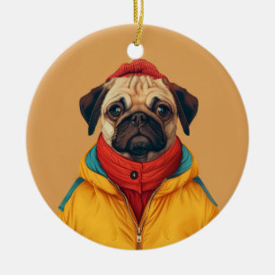 Mops Keramik Ornament