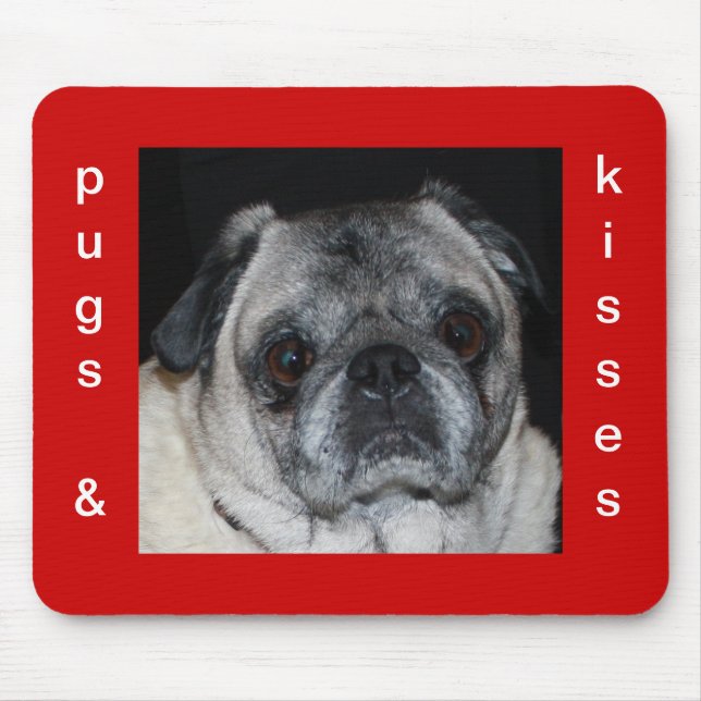 Mops & Kisses Mousepad (Vorne)