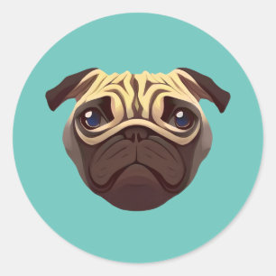 Mops Klassischer Rundaufkleber Runder Aufkleber