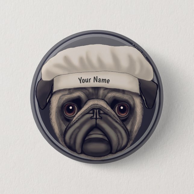 Mops Koch Button (Vorderseite)