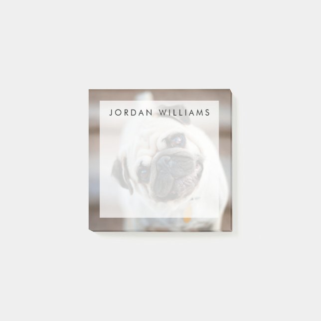 Mops-Kopfneigung Post-it Klebezettel (Vorderseite)