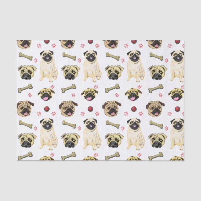 Mops Kunst Seidenpapier (Vorderseite)