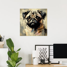 Mops-Kunstposter Poster