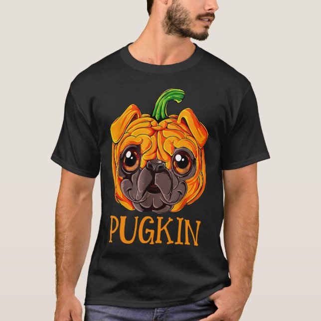 Mops-Kürbis T-Shirt (Vorderseite)