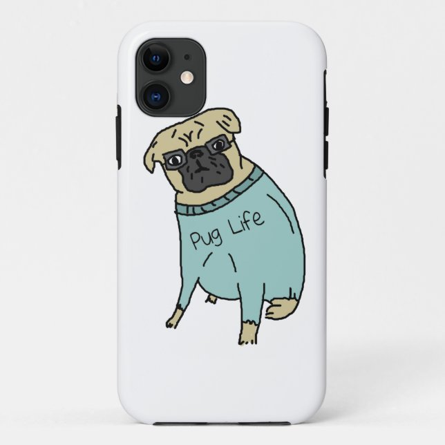 Mops-Leben - lustiger Hund in einer Strickjacke Case-Mate iPhone Hülle (Rückseite)