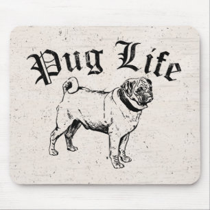 Mops-Leben-lustiger Hundegangster Mousepad
