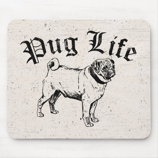 Mops-Leben-lustiger Hundegangster Mousepad (Vorne)