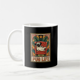 Mops Leben Retro-Folklore-Kunst Hund Kaffeetasse