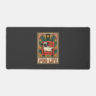 Mops Leben Retro-Folklore-Kunst Hund Schreibtischunterlage