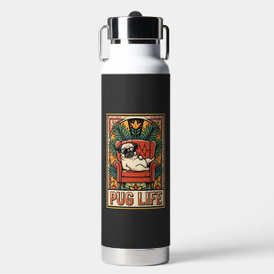 Mops Leben Retro-Folklore-Kunst Hund Trinkflasche
