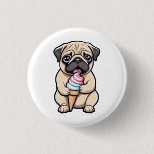 Mops leckendes Eis Button