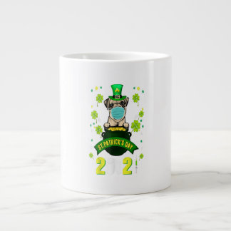 Mops Leprechaun Hund Lover Face Maske St Patricks  Jumbo-Tasse