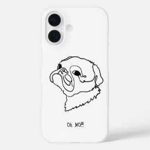 Mops-Liebe: bearbeitbarer Text-Handy-Fall iPhone 16 Hülle