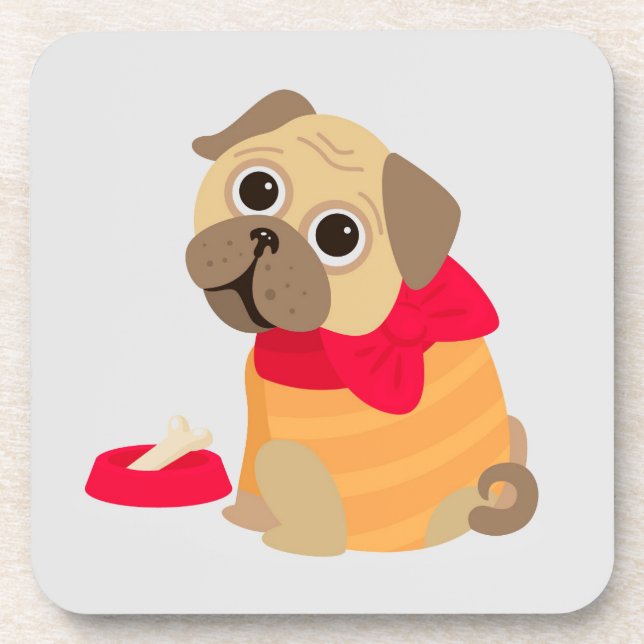 Mops Liebe bezaubernder Mops Hund Getränkeuntersetzer (Vorderseite)