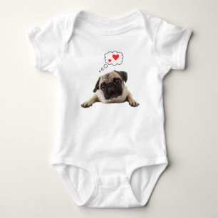 Mops-Liebe-Einteiler Baby Strampler