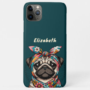 Mops Liebe farbenfrohe Bandana Thema Tiergeschenk Case-Mate iPhone Hülle