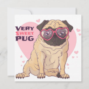 Mops Liebe Feiertagskarte