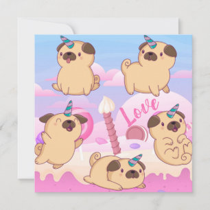 Mops Liebe Feiertagskarte