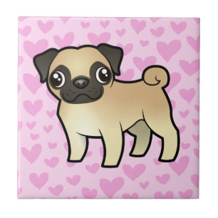 Mops-Liebe Fliese