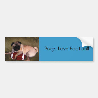Mops-Liebe-Fußball! Autoaufkleber