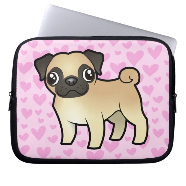 Mops-Liebe Laptopschutzhülle (Vorderseite)