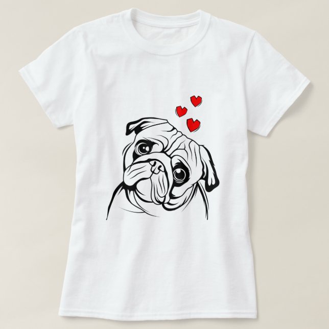 Mops Liebe Niedlich Hund Lover Besitzer Funny Wome T-Shirt (Design vorne)