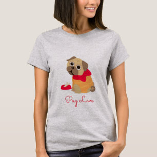 Mops Liebe süßer Mops Hund Tierliebhaber T-Shirt