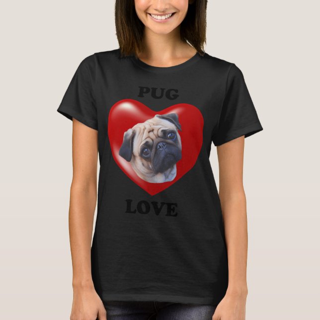 Mops Liebe T-Shirt (Vorderseite)