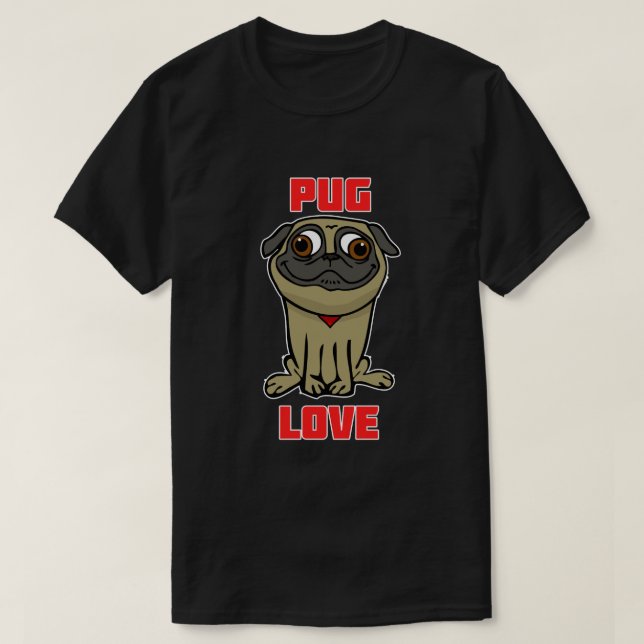 Mops Liebe T-Shirt (Design vorne)
