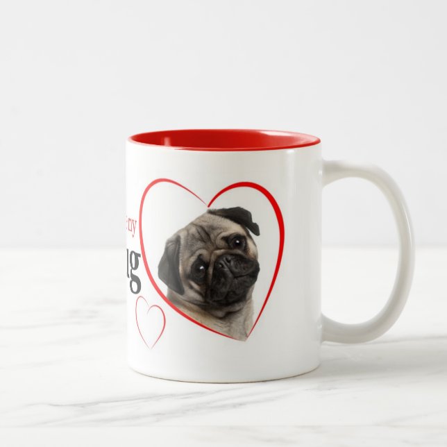 Mops Liebe Tasse (Rechts)
