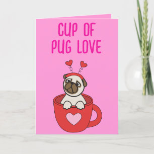 MOPS LIEBE Valentinstag Hund Hunde Hunde Welpenges Dankeskarte
