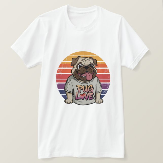 Mops Liebe Vibes T-Shirt (Design vorne)