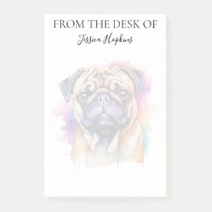 Mops Liebhaber Monogramm Hund Post-it Klebezettel