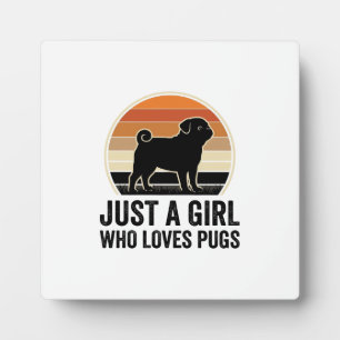 Mops-Liebhaber Vintage Nur ein Mädchen Hund Shirt  Fotoplatte