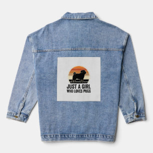 Mops-Liebhaber Vintage Nur ein Mädchen Hund Shirt Jeansjacke