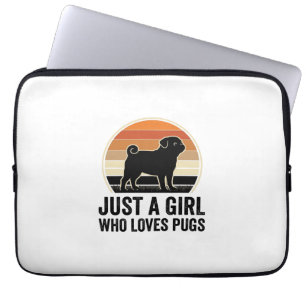 Mops-Liebhaber Vintage Nur ein Mädchen Hund Shirt Laptopschutzhülle