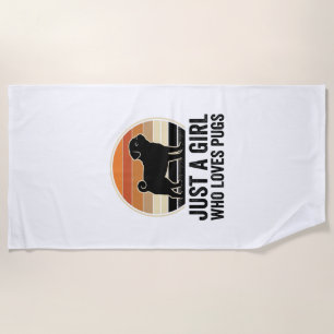 Mops-Liebhaber Vintage Nur ein Mädchen Hund Shirt  Strandtuch