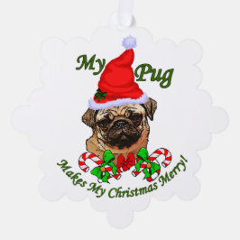Mops Liebhaber Weihnachtsgeschenke Ornament Karte