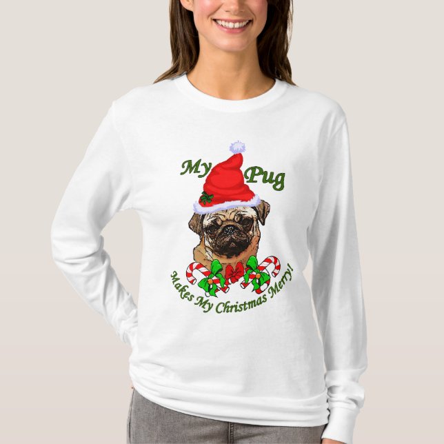 Mops Liebhaber Weihnachtsgeschenke T-Shirt (Vorderseite)