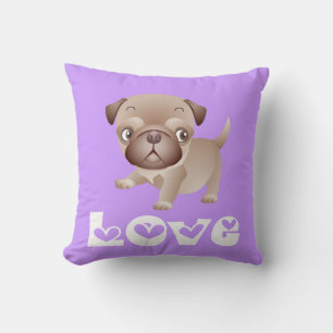 Mops-Liebling-Hund-Lavendel-Lila-Kissen Kissen