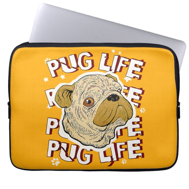 Mops Life Animal Dog Laptopschutzhülle (Vorderseite)