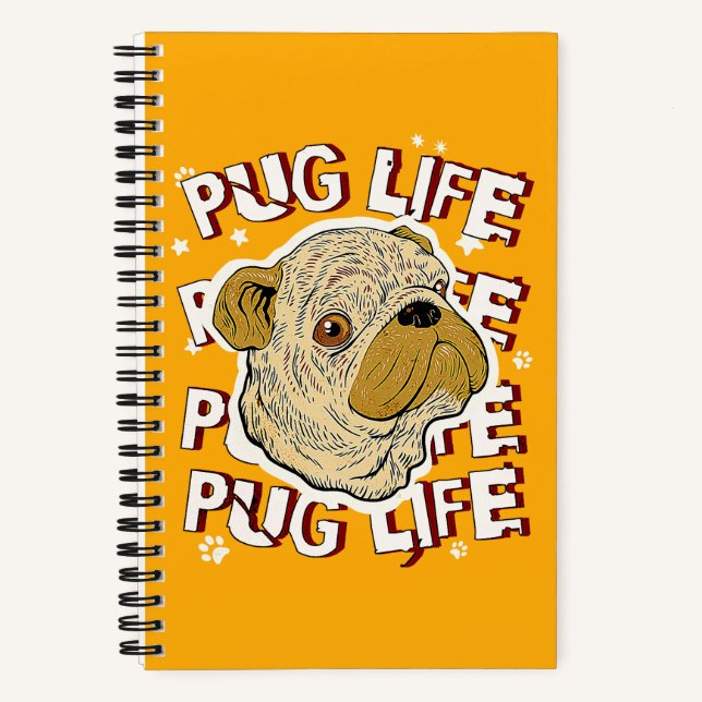 Mops Life Animal Dog Notizbuch (Vorderseite)