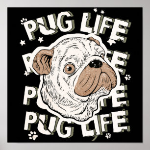 Mops Life Animal Dog Poster