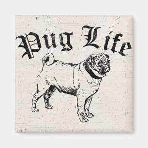 Mops Life Funny Dog Gangster Magnet