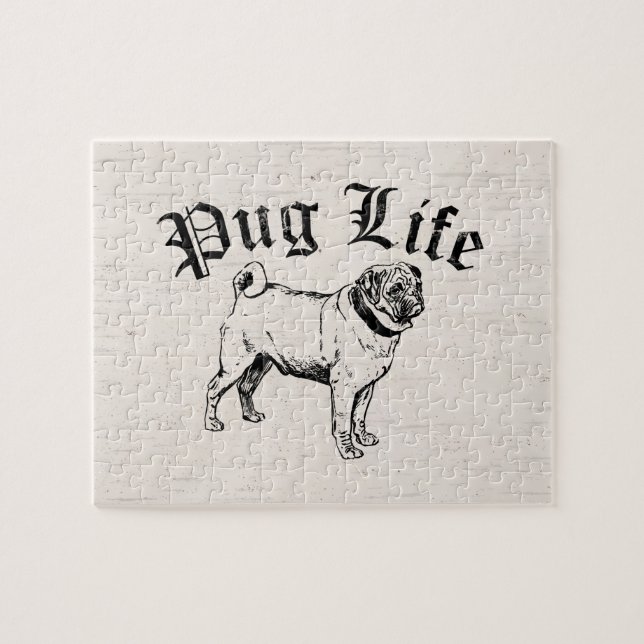 Mops Life Funny Dog Gangster Puzzle (Horizontal)