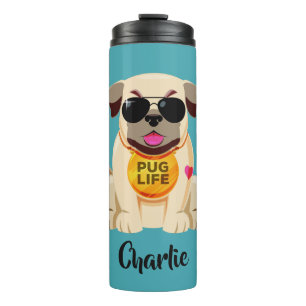 Mops Life individuelle Name & color tumbler Thermosbecher