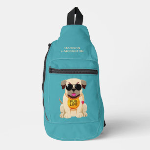Mops Life individuelle Name & Farbe Crossbody Bag